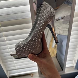 Rampage silver diamond studded heels